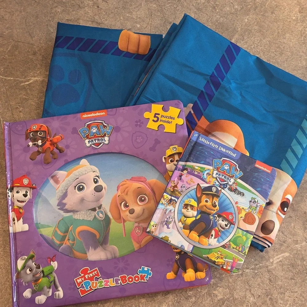 (J25) Nickelodeon Blue and Orange Drapery 2 Total Inculding 2 Books